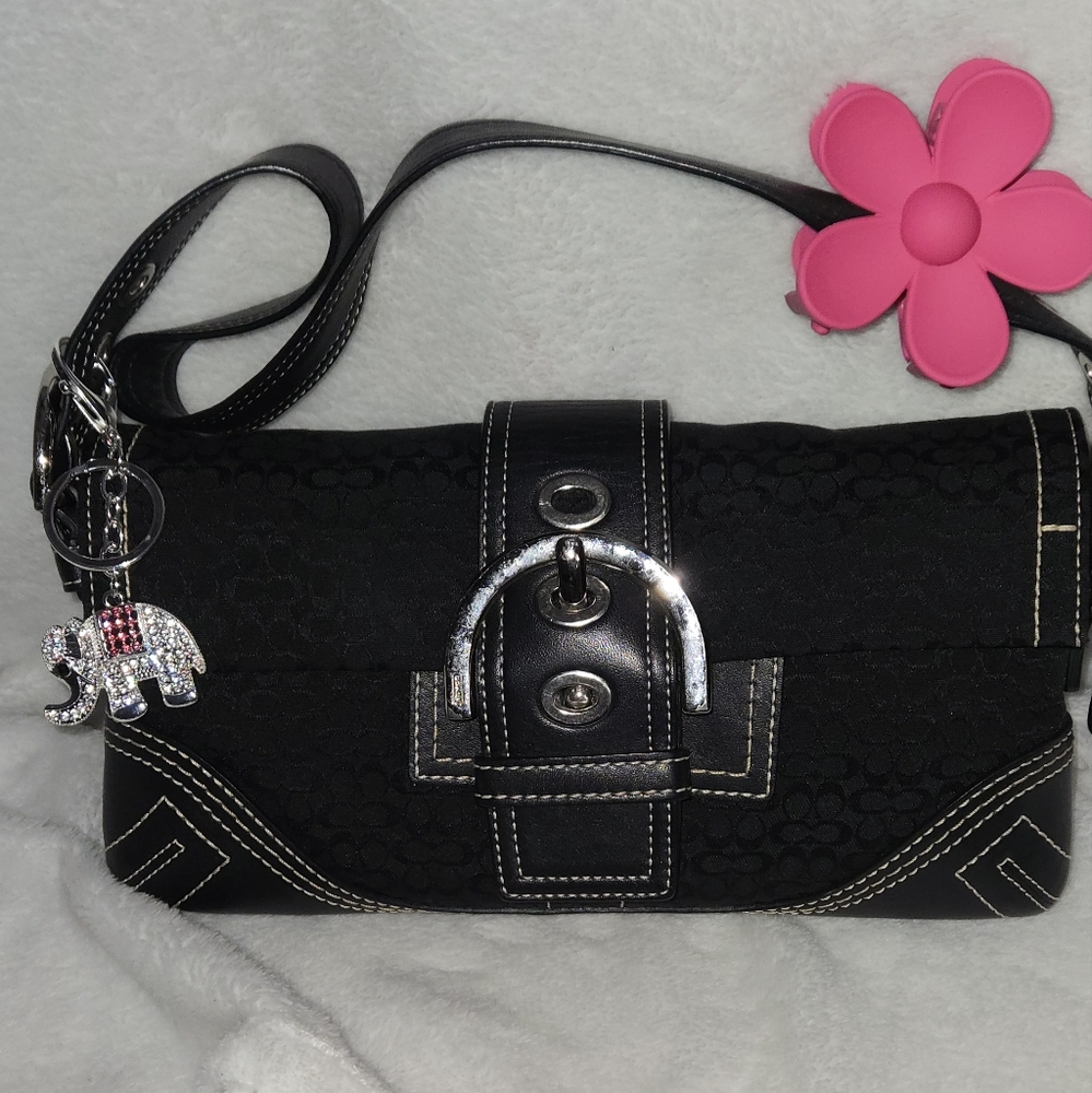 Vintage Coach Signature SoHo Flap 3628 with Silver Accents